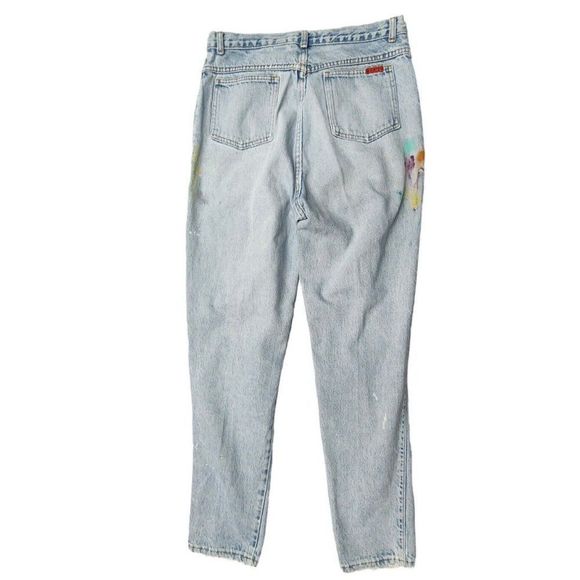 Vintage BonJour Jeans Women 14 High Waist Rise Light Trashed Paint Distressed - Picture 2 of 16